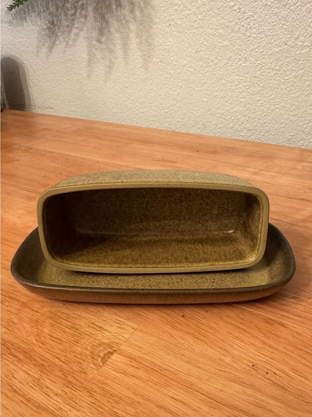 Vintage Denby Langley Romany Brown Covered Butter Dish